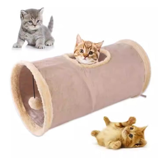 Túneis para gatos, canais dobráveis de camurça para gatos.